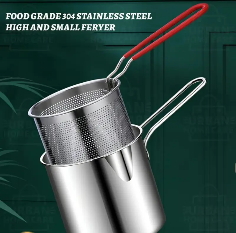 QME - Penyaring Minyak Multifungsi Deep Fryer Pan 5in1 dengan Penutup Stainless Steel Gratis Capitan & Tatakan Kitchenware 5