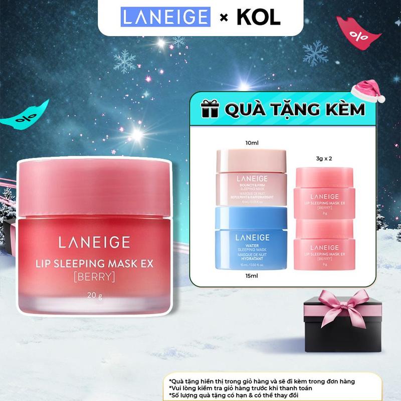   LANEIGE X BABY FACE  Mặt nạ ngủ dưỡng môi hồng hào căng mượt LANEIGE Lip Sleeping Mask EX 20g Son Nữ Collagen Skincare Làm Đẹp Da 