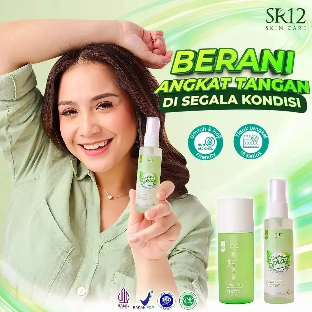 Deodorant Spray SR12 60ml Atasi Bau Badan, Ketiak, dan Kaki dengan Tawas