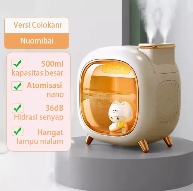 Pelembap udara nosel ganda baru, volume kabut besar, mesin aromaterapi rumah tangga, penyemprot hidrasi, lampu suasana warna-warni,hadiah ulang tahun Air Humidifier