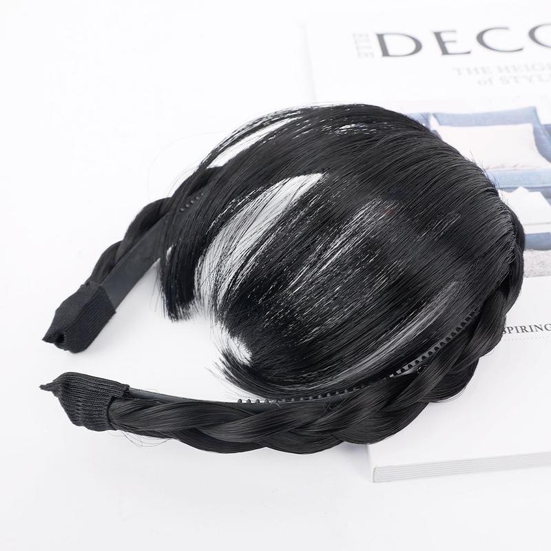 PONI BANDO KEPANG Wig Bando Poni Wanita Clip Headband Poni Palsu Anti Slip dan Nyaman dipakai Wig Poni Rambut Palsu Tulang Ikan 5