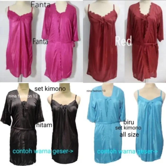 U✉A1 Piyama Baju Tidur Kimono Tricot Dewasa Wanita Sexy L✉Aa 2