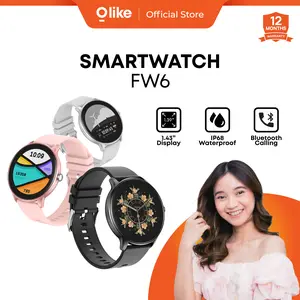[EXCLUSIVE VANDA RAINY] Olike Smartwatch FW6 | GPS Sync to Strava | Jam Digital Bulat 1.43" HD Screen | Bluetooth 5.3 | Bluetooth Call | IP68 WATERPROOF | Health Monitoring | 20 Days Standby | 3 Colors : Black, Silver, Pink | Garansi 1 Tahun