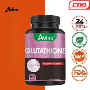 Avino Glutathione Kapsul - 60 Kapsul 1000 mg Glutathione - Suplemen Pemutih Kulit yang Efektif - Penghilang Flek Hitam, Flek Hitam dan Bekas Jerawat, Perawatan Pigmentasi - Antioksidan Anti Penuaan - Meningkatkan Kekebalan Tubuh