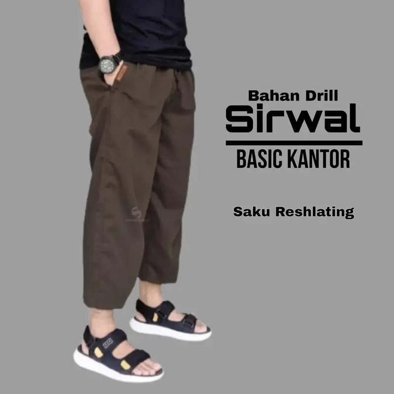 Celana Sirwal Pria Muslim Dewasa Bahan Drill  Saku Reshleting Sirwal Pria Kekinian Terbaru 1