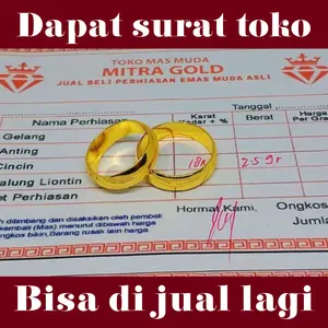 tebus murah cincin emas muda untuk tunangan atau pernikahan dapat surat toko