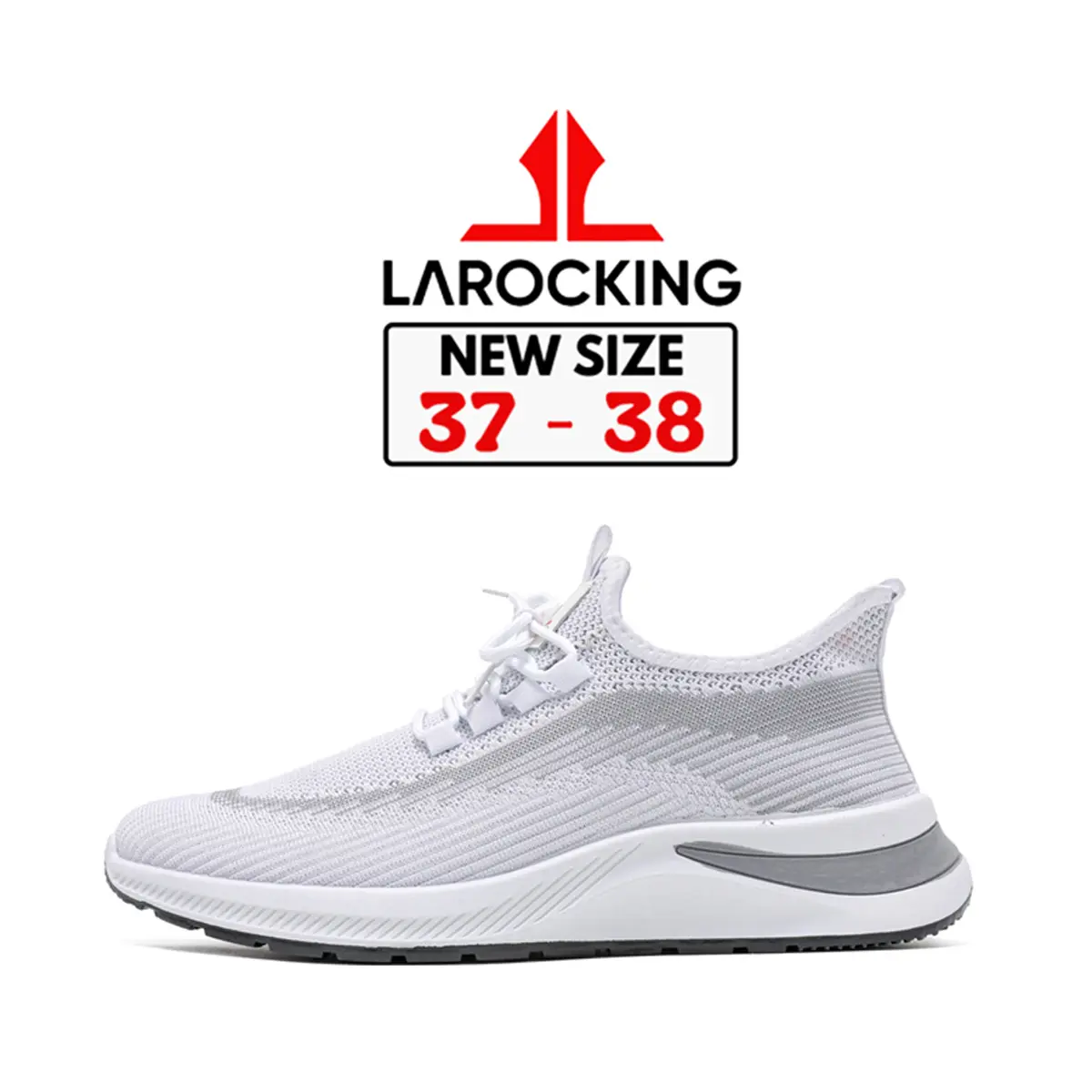 Larocking - Zenit Putih Abu | Sepatu Running Gym Shoes Abu Outdoor