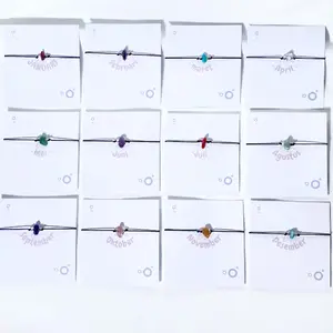 Gelangtali BULAN LAHIR Gelang Tali Batu Asli Stones Aksesoris Aestethic Bracelet Handmade Manik