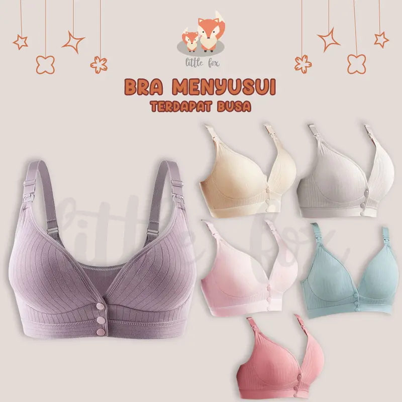 Bra Menyusui Kancing Depan Pakaian Dalam Wanita Ibu Hamil Tanpa Kawat Nursing Bra / Maternity Bra Busa BH SEAMLESS Busui 1