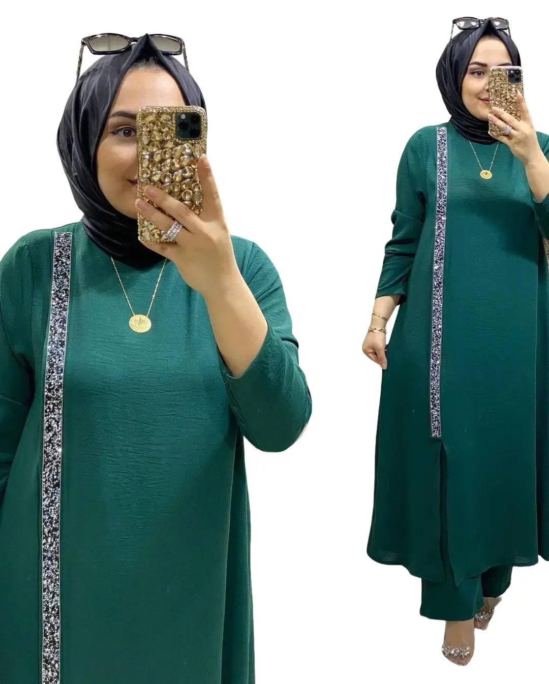 SETELAN RAYON CRINKLE MODEL TERBARU || MIDI DRESS MUSLIM PANJANG SET CELANA KULOT || PAKAIAN WANITA DEWASA & REMAJA KEKINIAN || ATASAN LONG TUNIK EMIRA SET 2 IN 1 || BAJU CASUAL