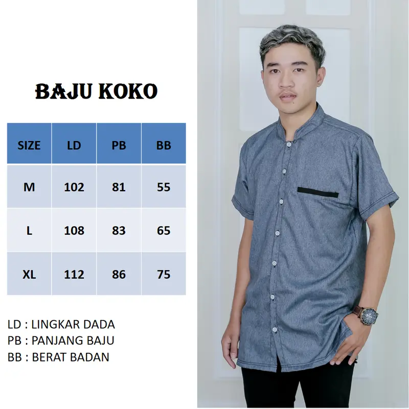 KEMEJA KOKO BAJU MUSLIM PRIA LENGAN PENDEK KURTA DEWASA FASHION MUSLIM 1