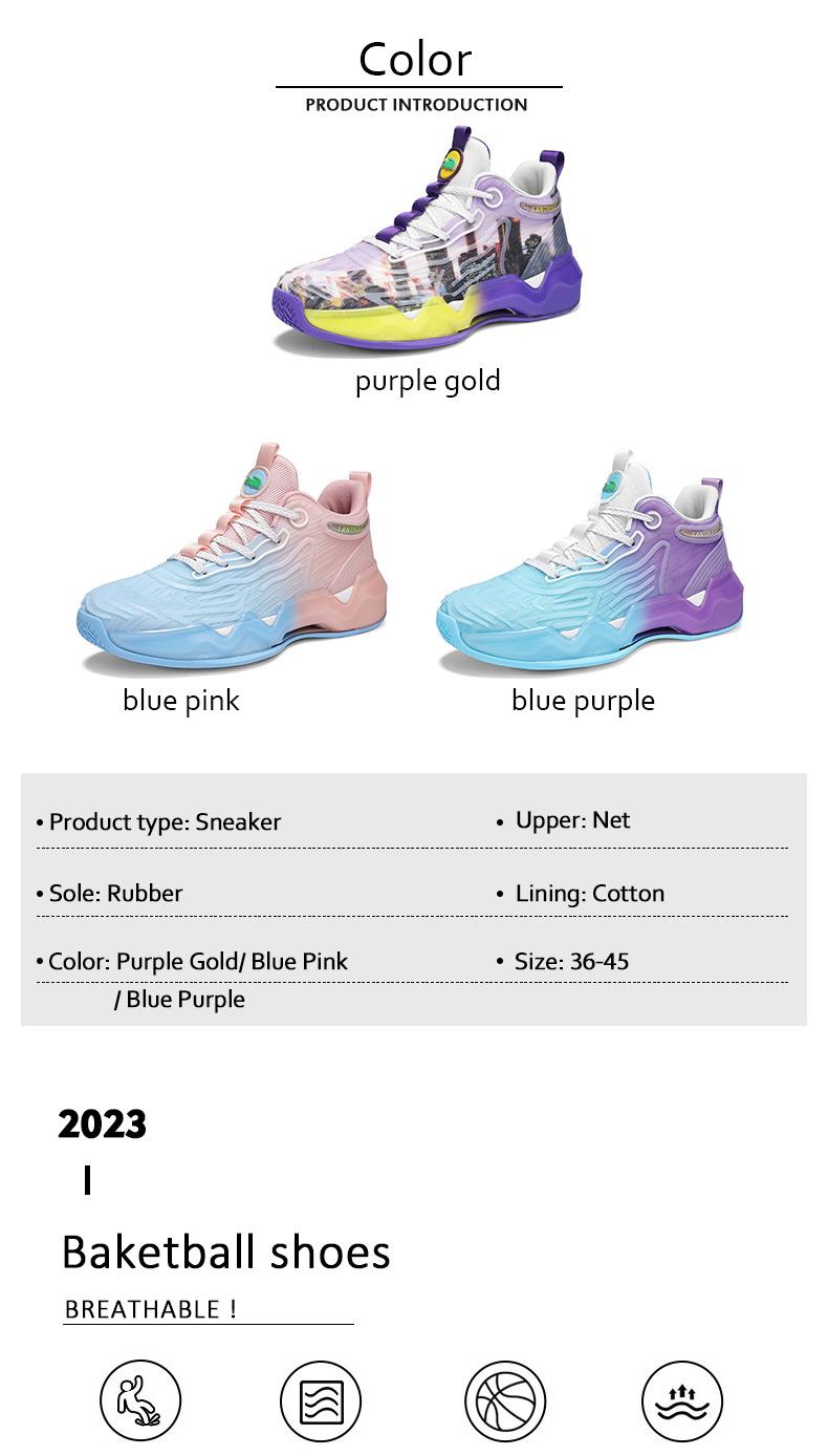 Product Introduction of IEAGO Fashion Mens Basketball Shoes Casual Breathable Women Sport Training High Top Sneakers 26