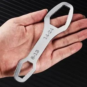 Kunci ring universal Wrench Double-head Adjustable 8-24mm Ratchet Spanner / Kunci Ring Pas Universal 8mm-24mm / Double Head Wrench Adjustable Pengencang Sekrup Baut Multifungsi / Kunci Ring Universal Torx Wrench Double Head Non Slip
