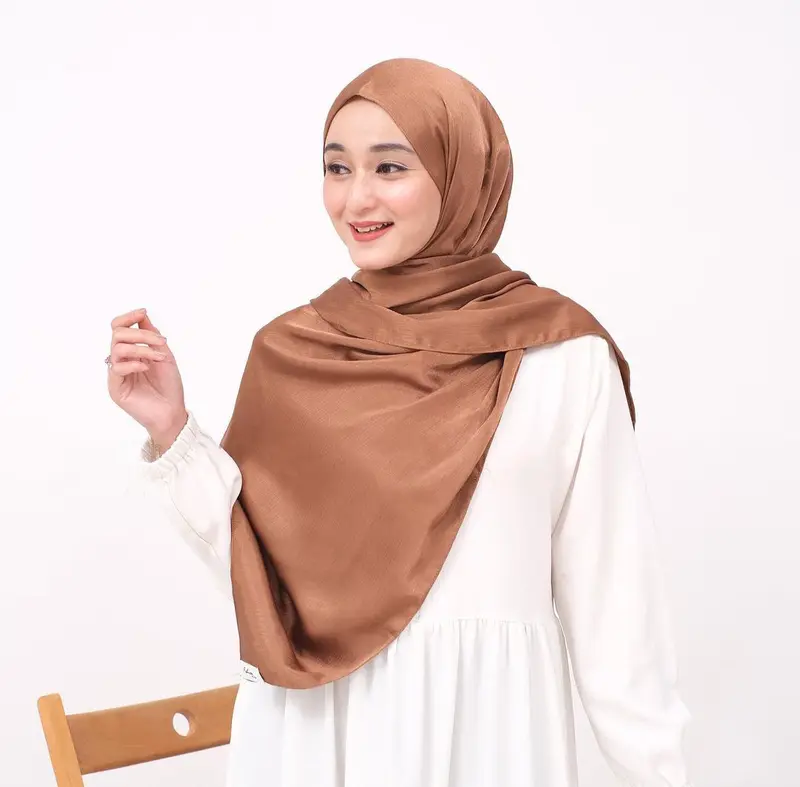JACE-PASHMINA SILK CRADENZA Credenza Polos Premium Malay Silk Texture Shawl Rayya Satin Glossy Cardenza Jahit Tepi 2