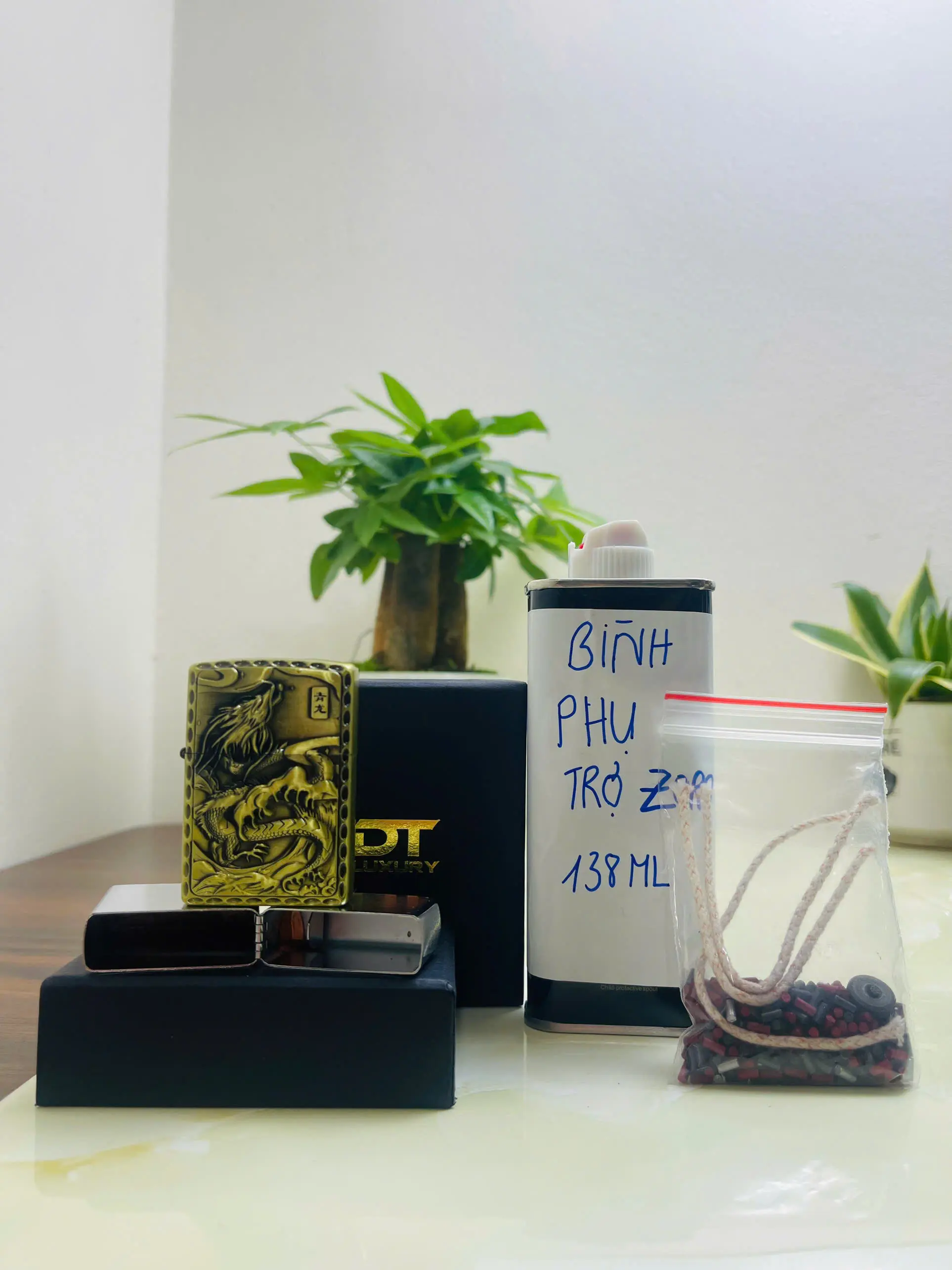 Combo Full set Protective Shell Phụ kiện sử dụng ngay (Phôi trơn 9A + Bình phụ trợ Zoro 138ml + Túi 50 đá, 3 bấc, 1 bánh mài)
