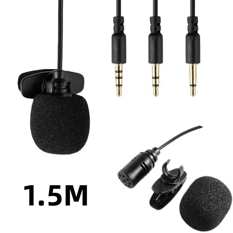 1 cái rảnh tay condenser Clip-on ve áo Mic 1.5 mét mini xách tay Lavalier có…