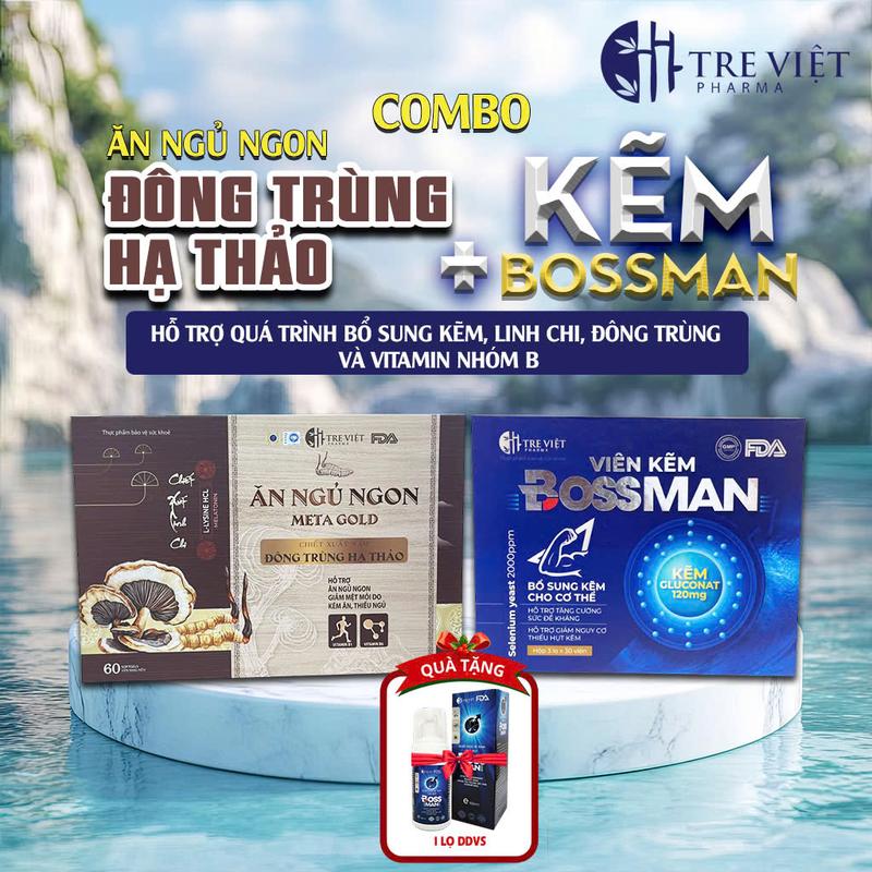 【SALE CUỐI NĂM - Bọt Vệ Sinh COMBO 1 HỘP KẼM BOSS MAN+1 HỘP ĐÔNG TRÙNG HẠ THẢO HỖ TRỢ BỔ SUNG KẼM VÀ GIÚP CẢI THIỆN GIẤC NGỦ