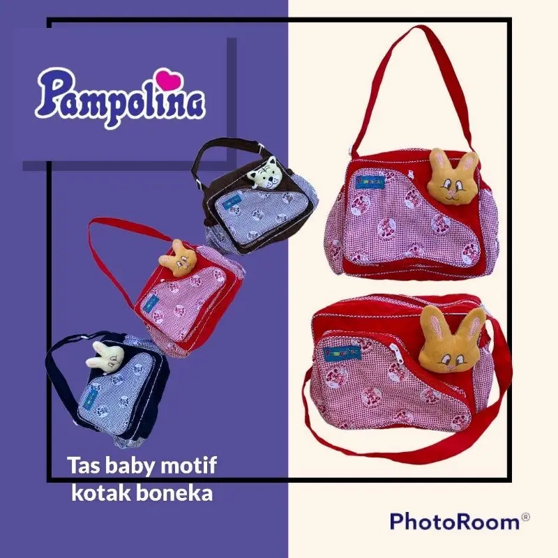 Tas_baby_motif_kotak_boneka/Tas traveling/Tas perlengkapan bayi/Tas bayi multifungsi Bag