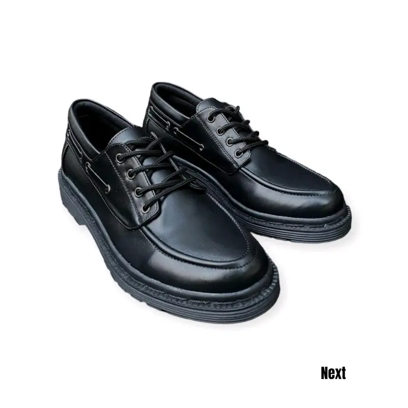 Sepatu Pantofel Pria/BG 005/Empat hole kerja Skena  Star boy terbaru/Sepatu Dokmart Kulit Sintetis premium Karet Shoes Hitam Black 3