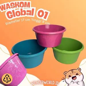 Waskom GLOBAL 01 Diameter 17 cm (ISI 6/12 PCS) wadah souvenir hajatan Buah Bunga