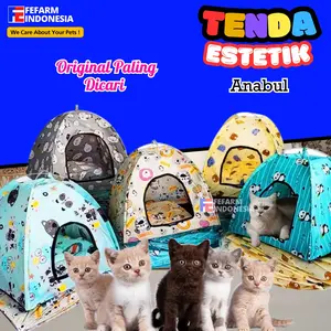 Rumah Tenda Kucing Anjing Portable Include Bantal Bonus Kalung Fefarm