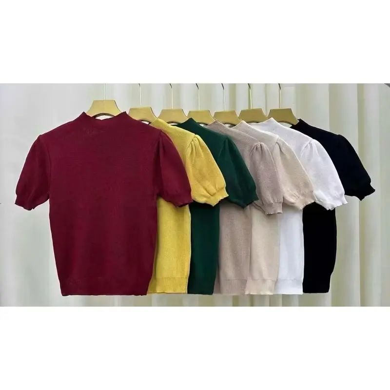 ECX31-Yola Knit Top Turtleneck Lengan Pendek