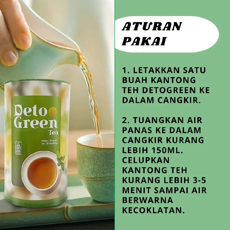 DetoGreen Teh Hijau Minuman tea Herbal Pembersih Usus 3