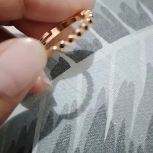 LM945 Cincin Titanium Wanita Black Berlian Cantik Anti Karat Adjustable Fashion Korea Asesoris