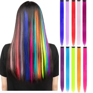 GGS Hair Clip Wig Colour Highlight Rambut Sambung Palsu Extension Wanita Korea Panjang 55cm Jepit Lurus Smoothing Bonding Y3465