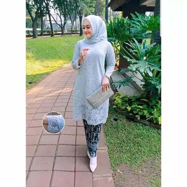 GAMIS BROKAT  TERBARU / ATASAN WANITA BROKAT MODERN / TUNIK BAHAN 6