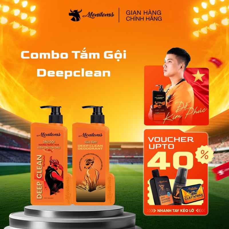[ĐỘC QUYỀN LIVE] Combo Tắm gội Menitems siêu tiết kiệm - Dầu gội 850ml và Sữa tắm 850ml Sạch sâu, thơm mát, Dầu gội sạch gàu, Sữa tắm mụn lưng