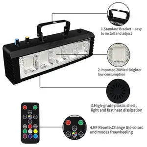 Lampu Panggung RGB LED Strobe 100W Remote Lighting Efek Untuk Disco DJ Party Lampu Panggung