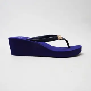 PENTAGON [ABIGAIL 101] Sandal Jepit Wedges Simple Wanita Helen/ Sandal Hak Spon / Japit Polo Hitam 2