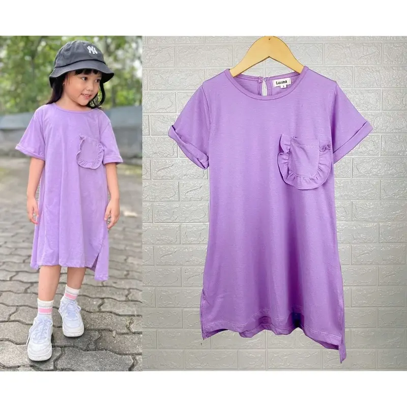 DRESS ANAK RUMI OVERSIZE SIZE 1-5 TAHUN - DASTER ANAK BAHAN KAOS DRESS LUCUNA RUMI ANAK 5