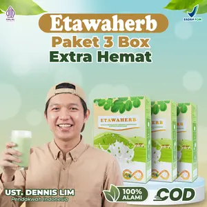 Etawaherb Original 3 BOX - Susu Kambing Etawa & Daun Kelor Herbal Alami | Membantu Menurunkan Kolesterol Jahat LDL, Melancarkan Peredaran Darah, Jantung & Kolesterol Tinggi, BPOM Halal, COD