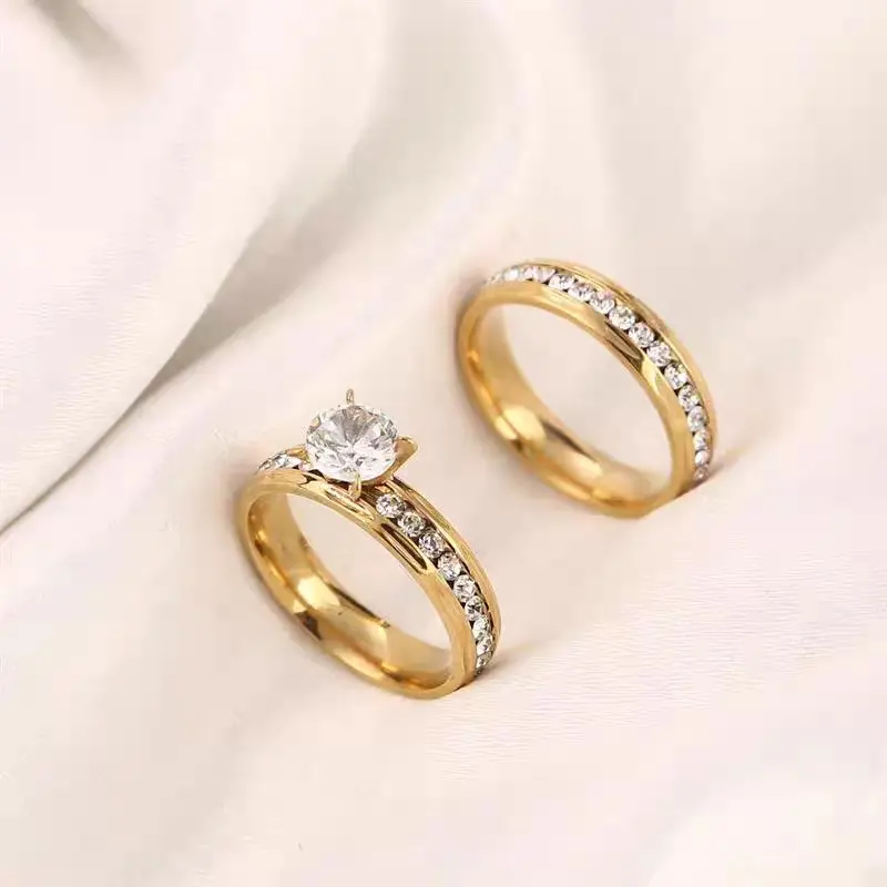 Set Cincin Titanium Model Terbaru Pria dan Wanita Aksesoris Fashion Mewah dan Elegan Anti Karat Anti Luntur Dan Tidak Mudah Pudar Hadiah Rings Silver 4