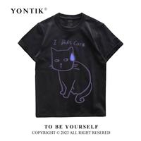 Gambar Kaos Baju Distro Murah Motif "I DON'T CARE CAT" Original Premium Tebal Unisex Katun 24S Cewe Cowo Pasangan Nyaman Atasan Keren Simple High Oblong Panjang Lembut Wanita Cewek Polos Cowok Oversize - Hitam, M, Katun 24S dari Cotton Apparel By KL Kota Administrasi Jakarta Barat 5 Tokopedia