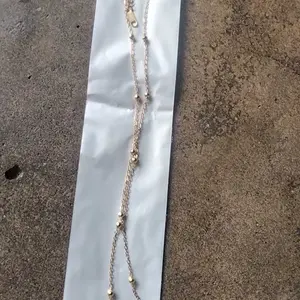 Kalung Titanium Anti Karat Wanita Model Pita Rantai Manik dan Liontin Pita Elegan Minimalis Kekinian