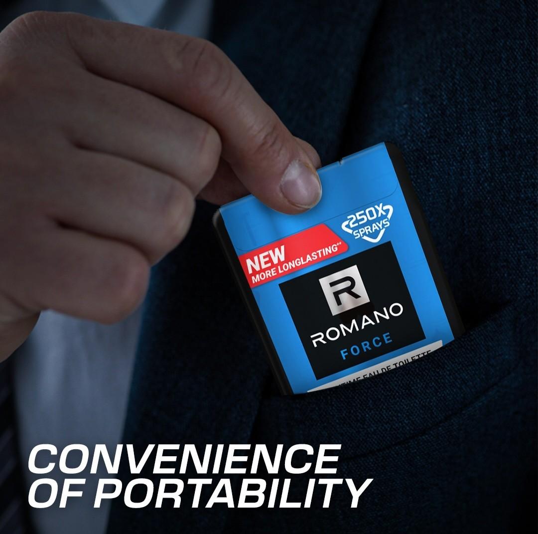 Romano Eau De Cologne Pocket Parfum Pria Force Anytime 18ml