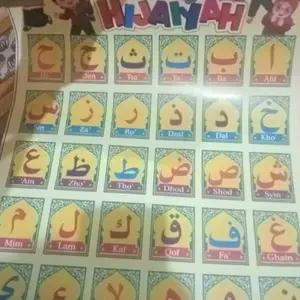 Paket 6 Poster Edukasi / Hurup / Angka / Hijaiyah /Hewan / Buah / Tranfortasi