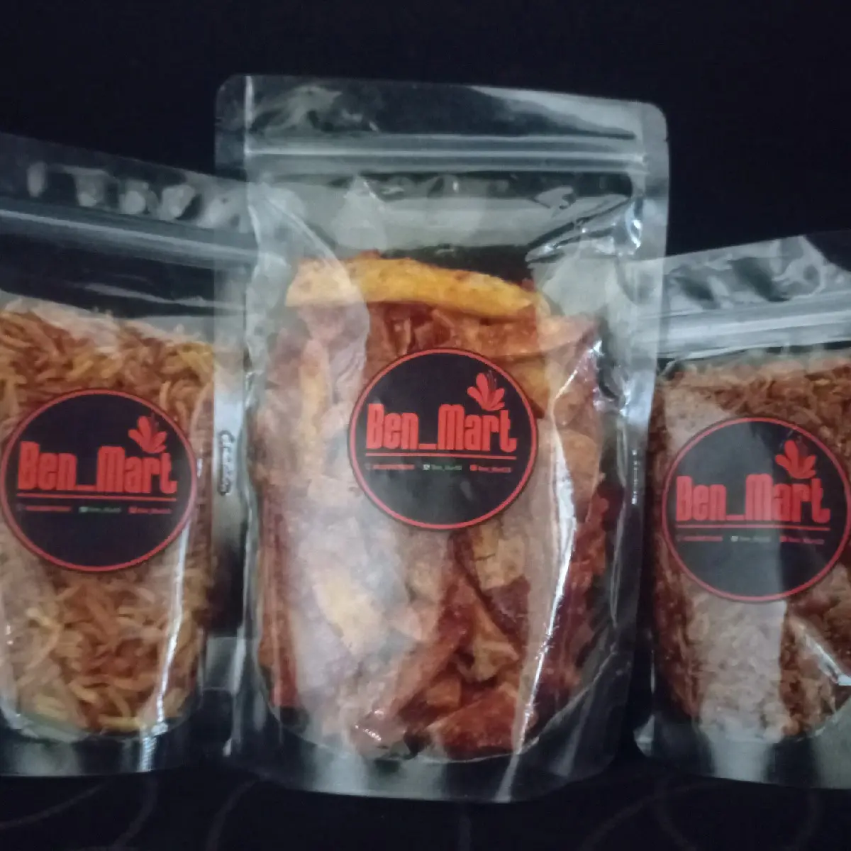 Paket 3 pcs Kripik Singkong, Teri Kacang, Kentang Mustofa Pedes Manis Gurih 100% Cabe Asli - Makanan Ringan - Food, Snack