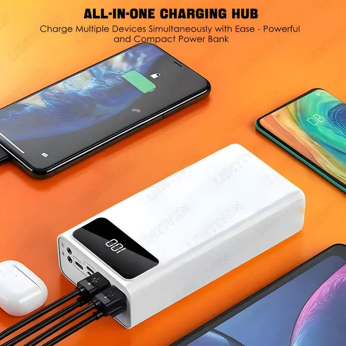 60000mAh PowerBank 4 USB Fast Charging External Battery Powerbank LED - Hitam 60000mAh PowerBank 4 USB Fast Charging External Battery Powerbank LED - Hitam