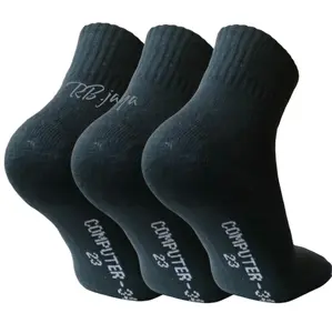 promo 3 & 12 pasang kaos kaki sport pendek hitam polos pria wanita dewasa Olahraga