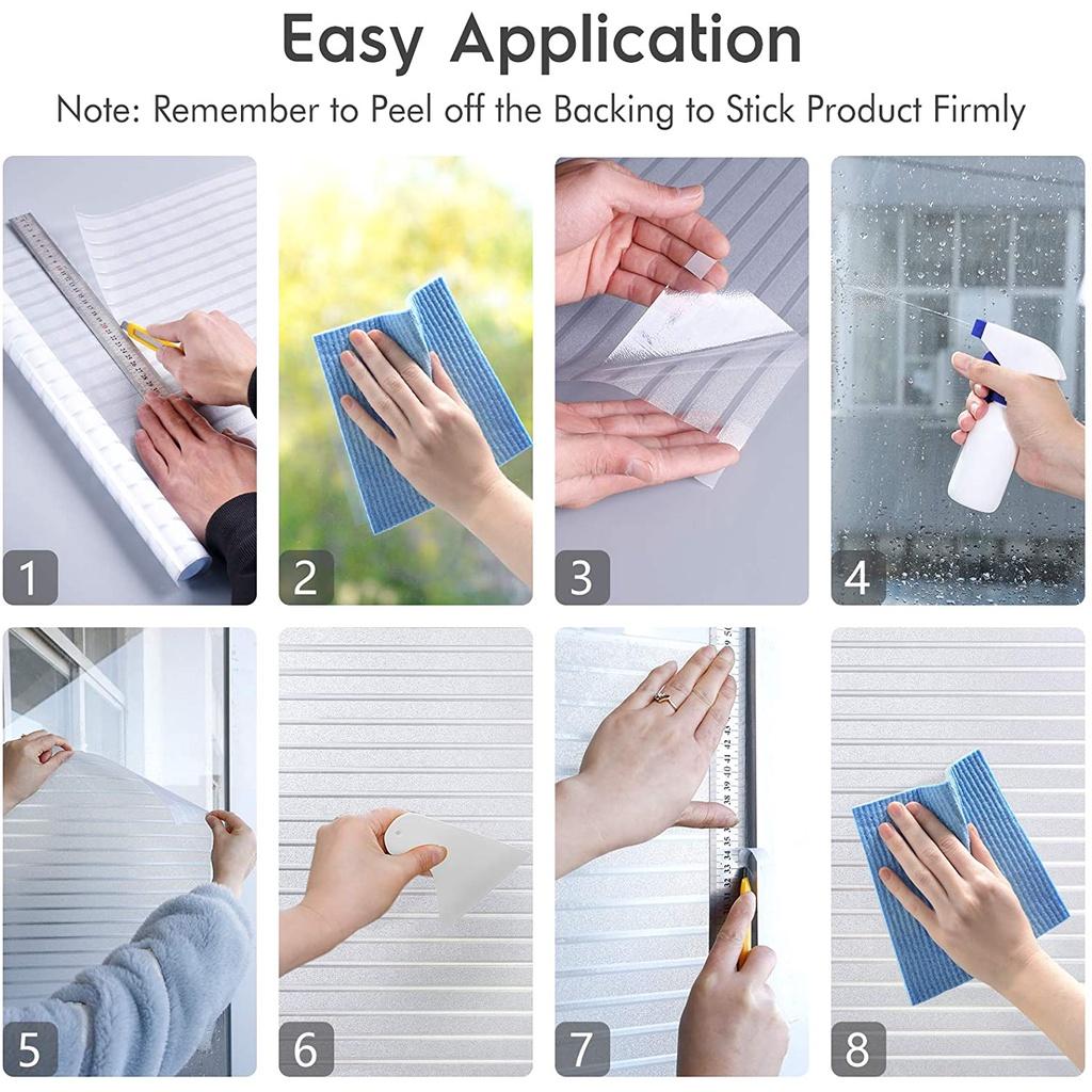 Stiker Kaca Jendela Rumah Sanblast Panjang 4 Meter Motif Bambu Putih PVC Berkualitas Tinggi Kertas Sticker Glass