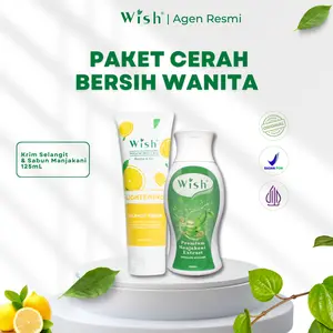 Paket Cerah & Bersih Wanita - [Wish Selangit Cream & Sabun Premium Manjakani 125mL]dr Boyke Original Pencerah Kulit Gelap & Perawatan Feminine Hygiene