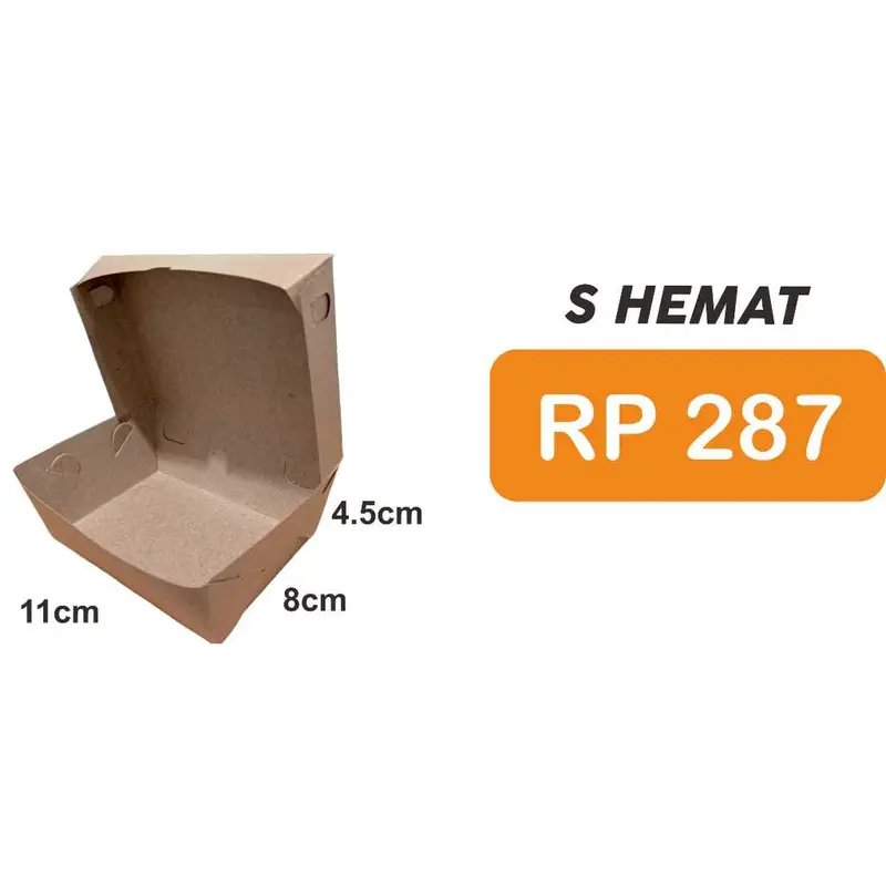 LUNCH BOX PAPER / KOTAK MAKAN / DUS KRAFT COKLAT TAKEAWAY / DUS NASI / KOTAK NASI 6