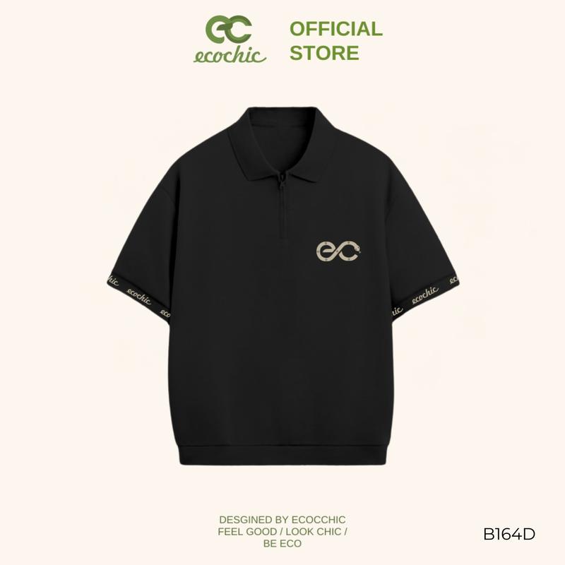 Áo Polo Logo Viền Tay ECOCHIC Cao Cấp Chất Liệu Thoáng Mát Form Chuẩn Chính Hãng B164 6