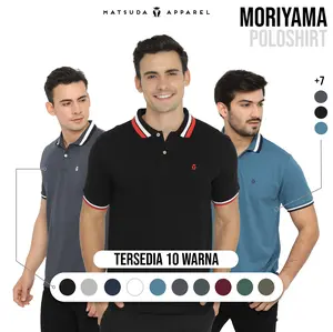 MATSUDA Moriyama Kaos Polo Shirt Pria Kerah Katun Polos  Dewasa