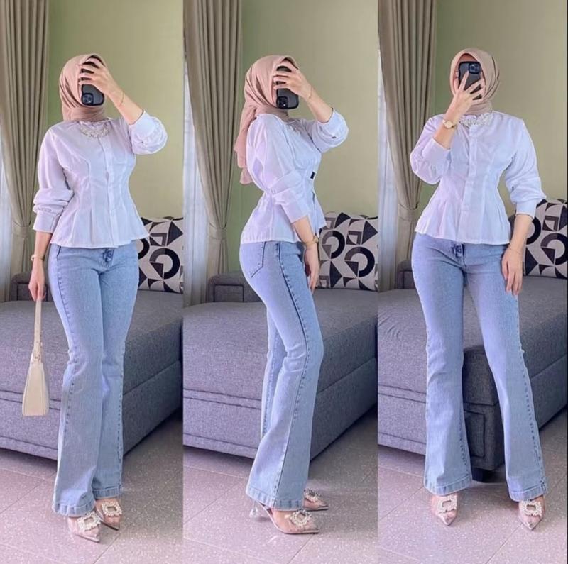 Product Introduction of Yas Yas - Cutbray jeans higwaist model korean Style Wanita Denim Panjang Cewek Celana Melar celana cutbray outfit ootd  jeans  high  waist cutbray  jeans cutbray cutbray  jeans  wanita cut  bray  jeans  001 Skinny Stretch Nyaman celana  jeans 6
