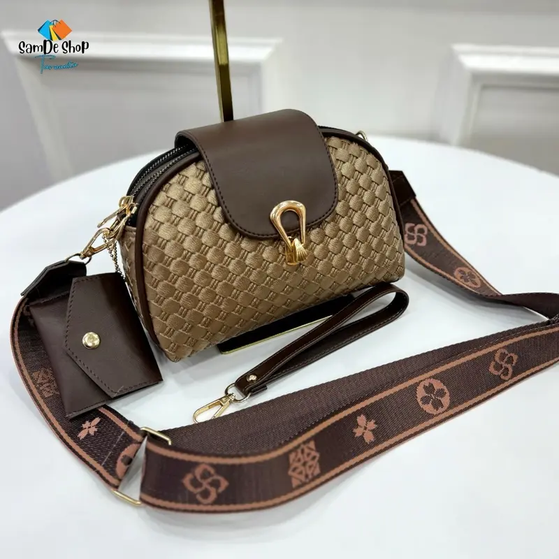 SAMDESHOP Ghina - Singbag Wanita Tiga Ruang Luas Muat Banyak ,  Selempang Cewek Kulit Sintetis Premium Tahan Air Cocok Berbagai Jenis Kegiatan , Slingbag Cewe 1